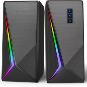 Computer Speakers, Desktop Speakers with 6 Colorful RGB Lights