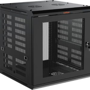ECHOGEAR 12U Network Rack - Enclosed Wall Mount Rack Kit Includes 2X 1U Shelves, Pre-Mounted Fan, Lockable Door & Hardware - 600mm Depth Fits All Your AV Gear