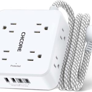 Surge Protector Power Strip - CHCORE 5Ft Braided Extension